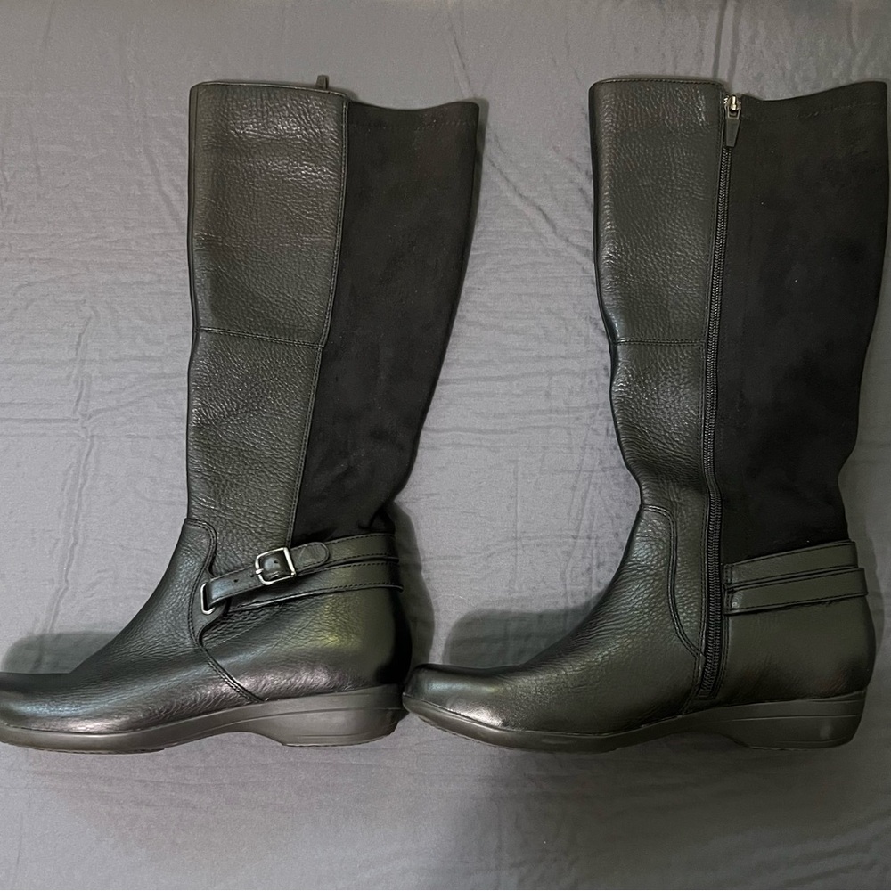 Dansko Francesco Black Leather Knee-High Boots